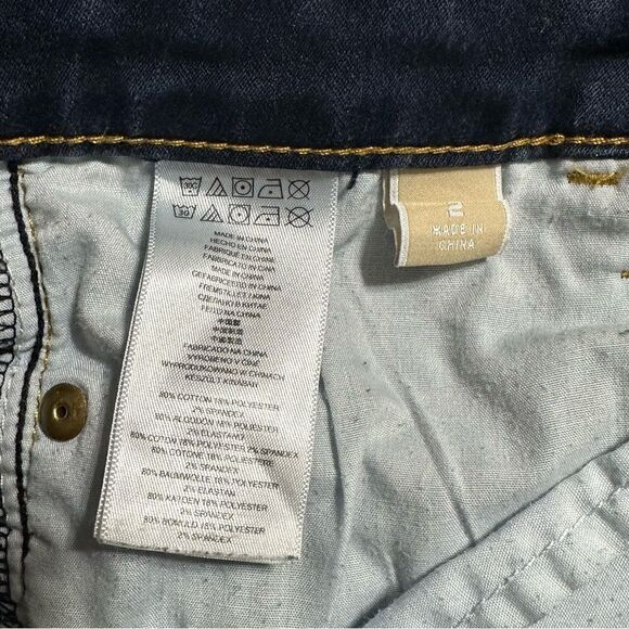 Michael Kors Skinny Jeans Zipper Ankle Leg Hem Size 2 Stretch Dark Wash Decal - Picture 10 of 10